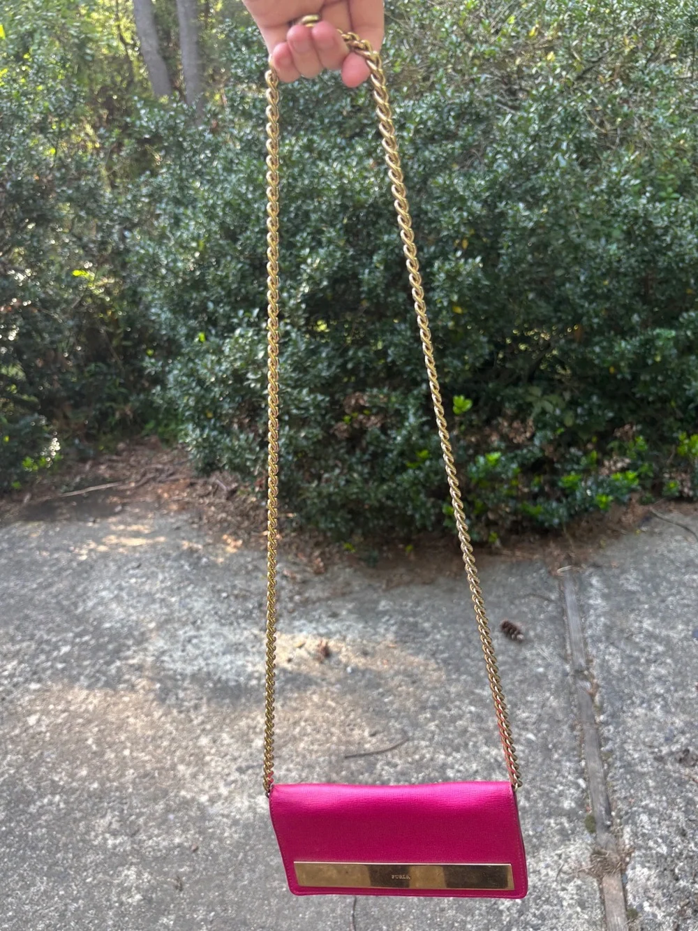 Furla Pink Leather Crossbody Bag